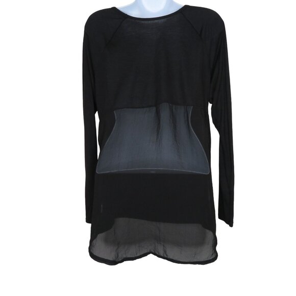 Vintage 90s Y2K Volcom Black Top Womens M Skull Long Sleeve Sheer Back - Picture 6 of 8